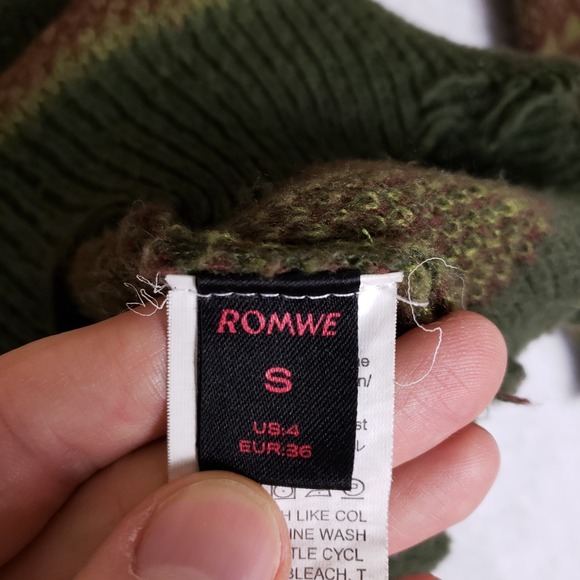 ROMWE Distressed Knit Sweater S Oversized Earth Tone Grunge Boho Goblincore - Picture 4 of 8